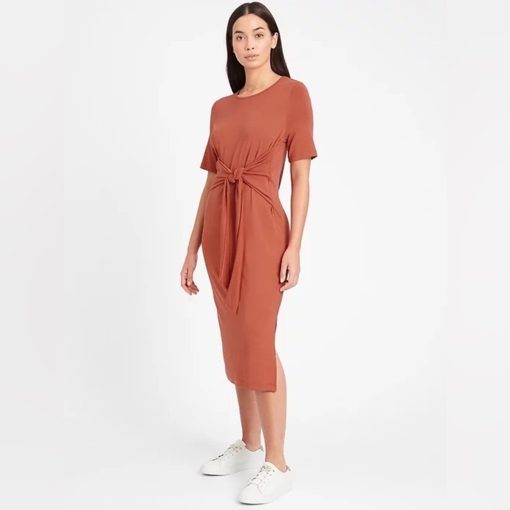 Banana Republic Modal Front Tie Midi Dress